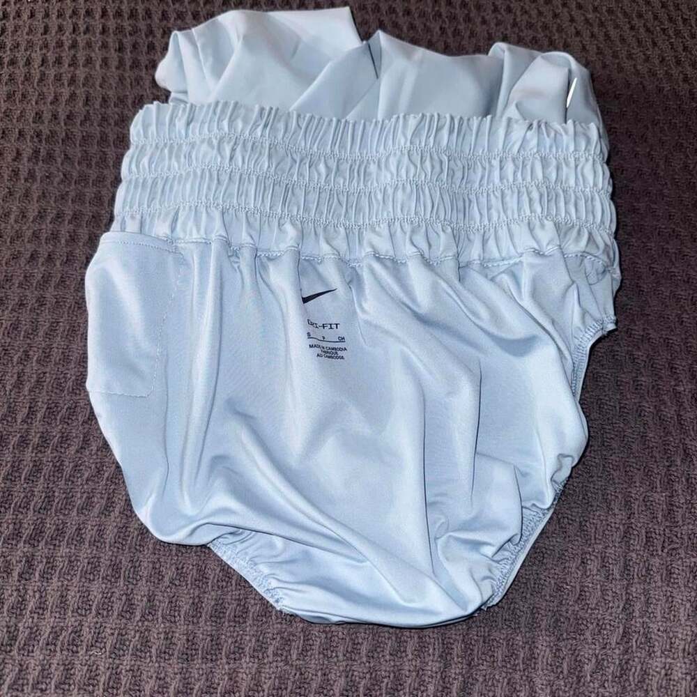 Nike Dri-FIT High-Waisted Running Shorts Light Blue Size Small - Picture 3 of 5